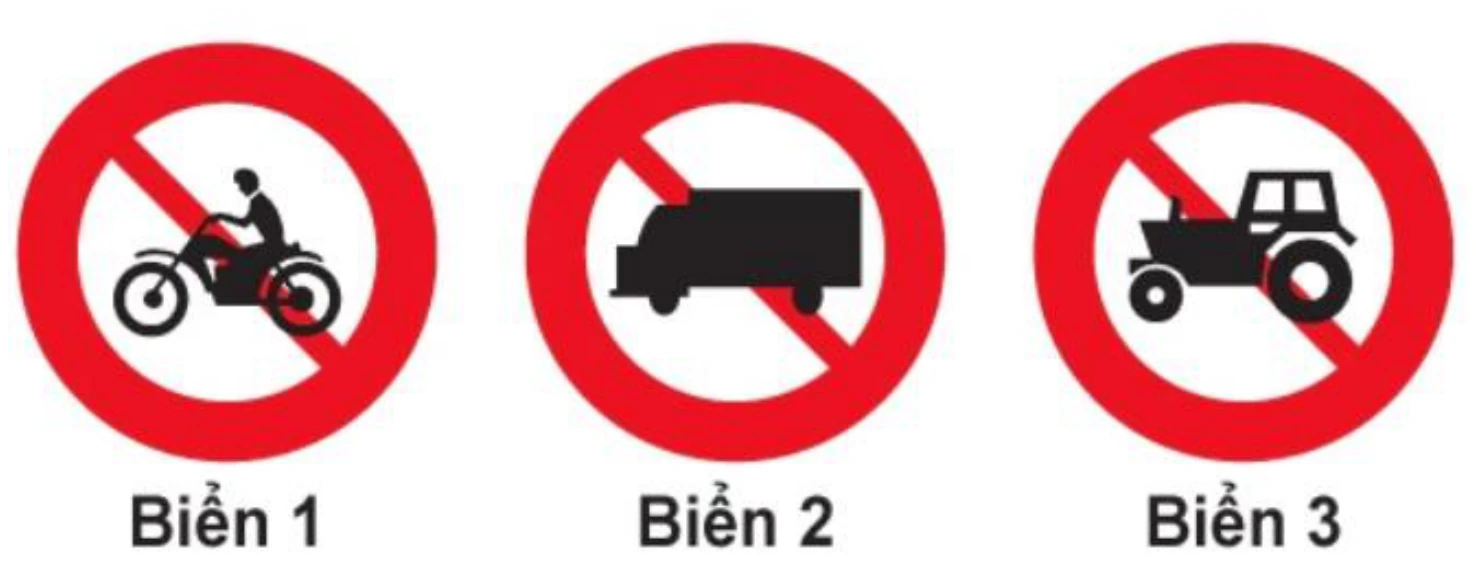 Hình minh họa Câu 303: Biển nào cấm máy kéo?