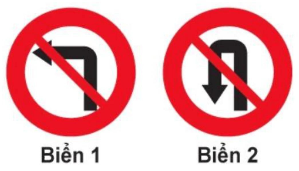 Hình minh họa Câu 314: Biển nào cấm xe rẽ trái?