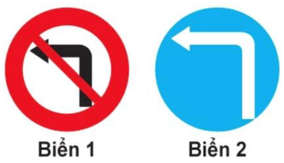 Hình minh họa Câu 324: Biển nào xe được phép quay đầu nhưng không được rẽ trái?