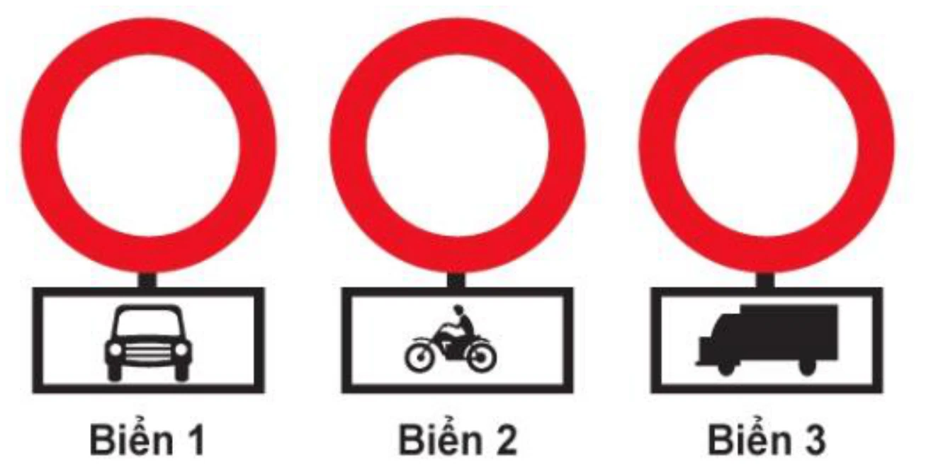 Hình minh họa Câu 351: Ba biển này có hiệu lực như thế nào?