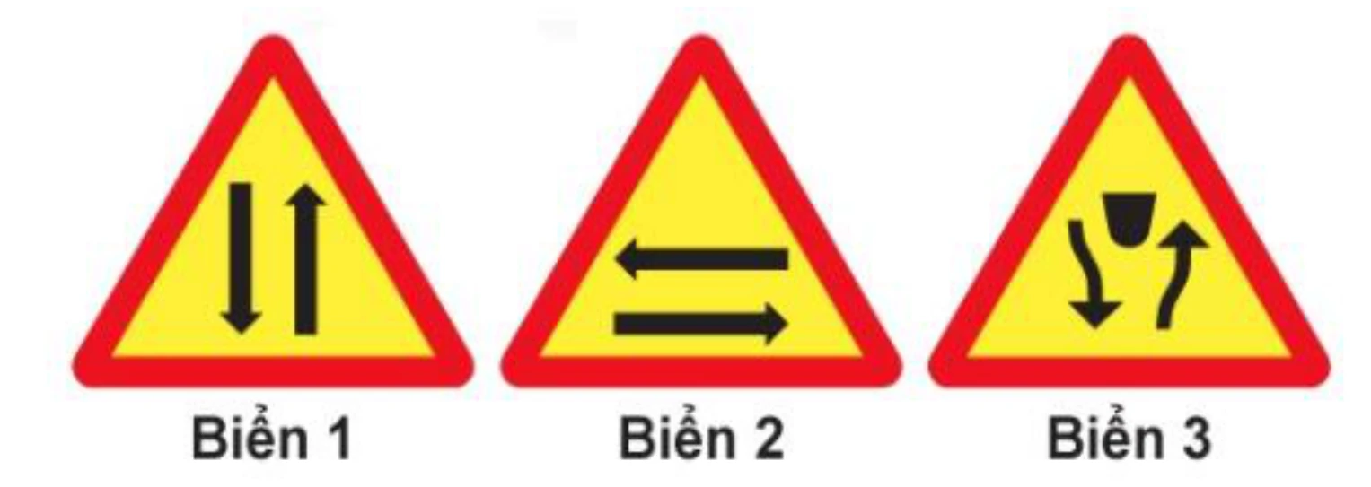 Hình minh họa Câu 392: Biển nào báo hiệu Đường đôi?