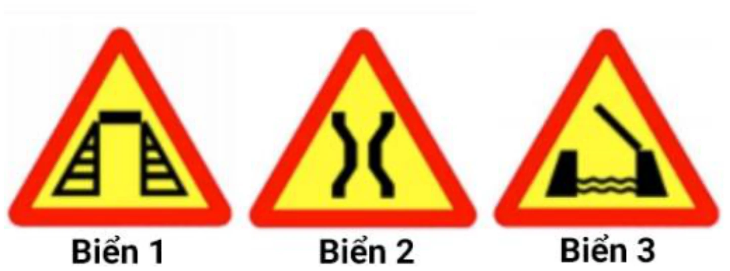 Hình minh họa Câu 402: Biển nào dưới đây là biển Cầu quay - cầu cất?
