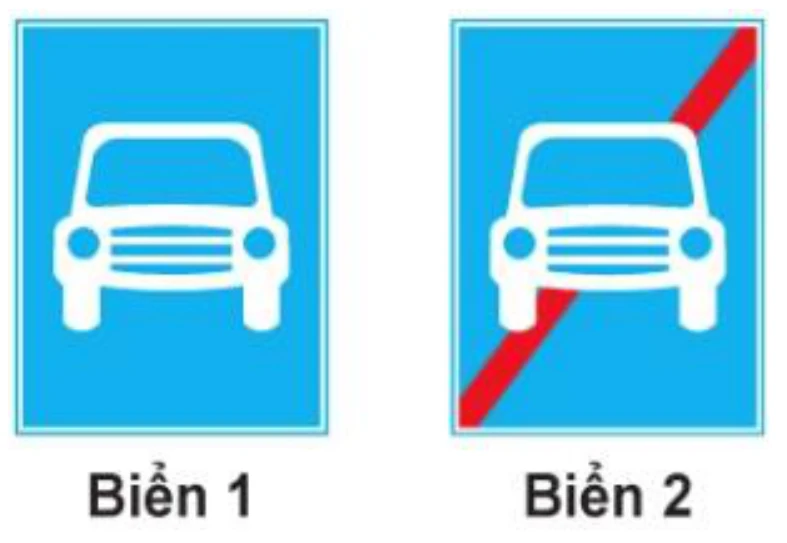 Hình minh họa Câu 428: Biển nào báo hiệu Đường dành cho xe ô tô?