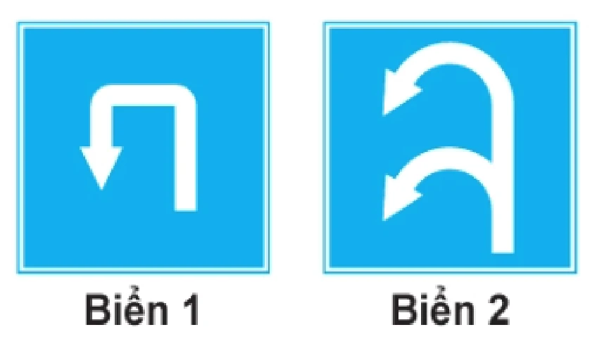 Hình minh họa Câu 443: Biển nào cho phép quay đầu xe?