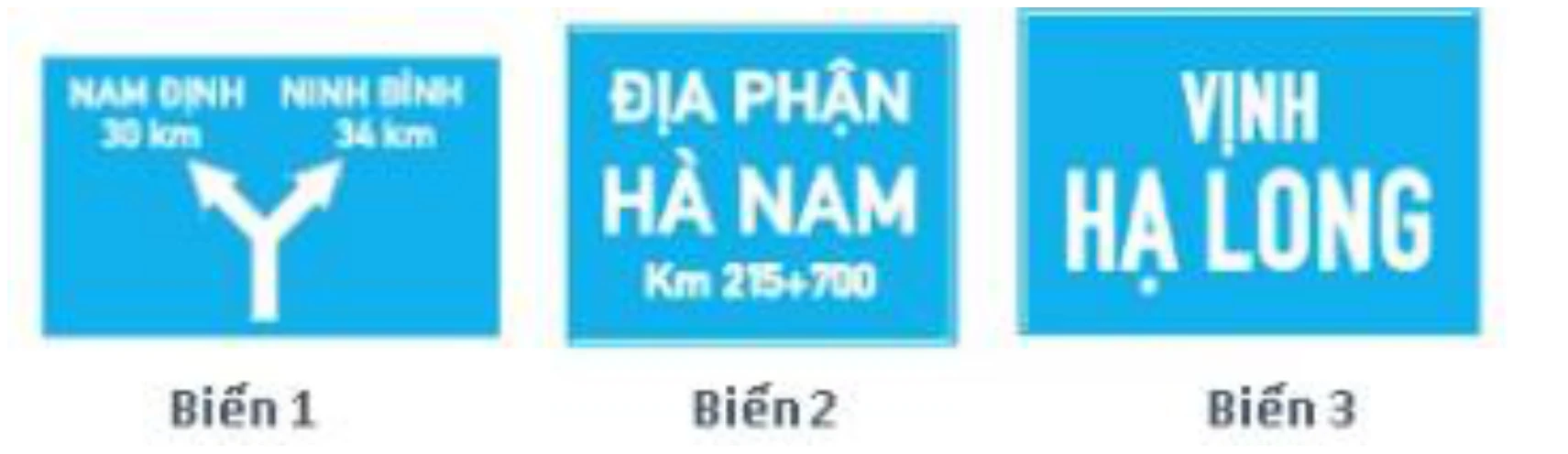 Hình minh họa Câu 456: Biển nào dưới đây chỉ dẫn địa giới hành chính giữa các thành phố, tỉnh, huyện?