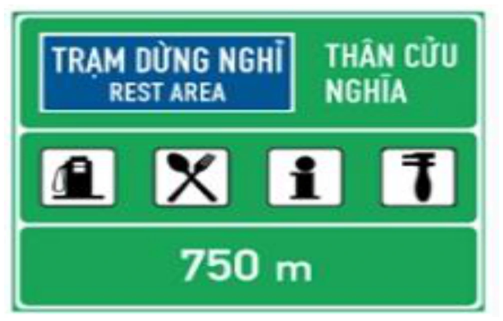 Hình minh họa Câu 468: Ý nghĩa các biểu tượng ghi trên biển chỉ dẫn là như thế nào?