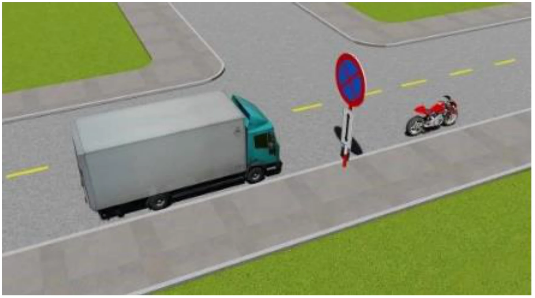 Hình minh họa Câu 508: Xe nào đỗ vi phạm quy tắc giao thông?