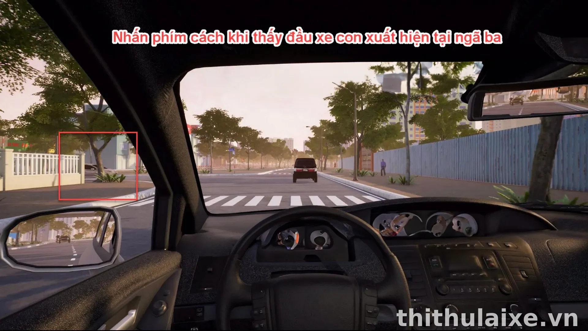 Tình Huống 010: Xe ô tô bất ngờ đi nhanh ra từ đường nhánh bên trái tại ngã ba