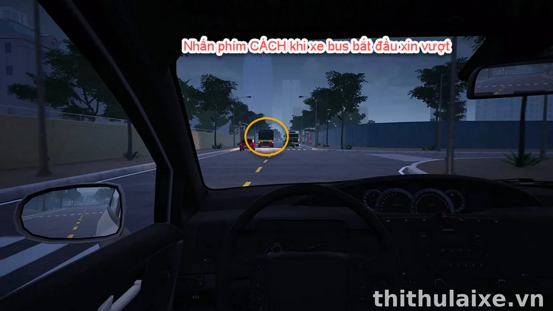 Tình Huống 006: Xe buýt lấn làn để vượt tại ngã ba